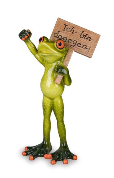 Formano Frosch als Demonstrant mit Schild, 20cm